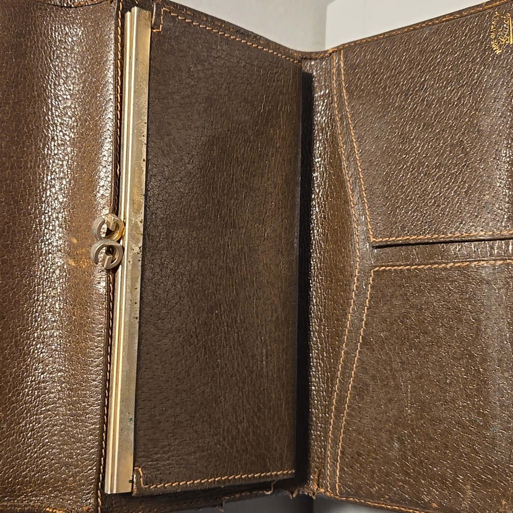 Gucci Vintage Kisslock Wallet Brown Leather - Picture 3 of 13
